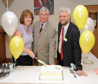 Robert Merrill, Chair of the new Care Service, Dr Hywel Francis MP and Alison James, Manager of the Carers’ Service.