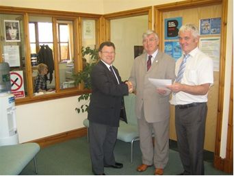 Norman Preddy (chief executive), left Dr Hywel Francis MP (centre) and Martin
  Riley (Neath Port Talbot CBC) right
