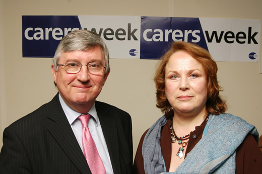 Dr Hywel Francis MP with actor, Pam Ferris, both Carers Champions 2005
