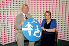 Hywel  with Dame Tanni Grey-Thompson promoting the Changing Places Toilets campaign